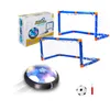 Air Power Hovering Soccer Ball Set USB -oplaadbare LED knipperende zwevende luchtvoetbal Kids Home Games voetbalspeelgoed Voetbaldoel 240403