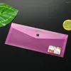 Storage Bags Plastic Button Folder Bag Envelope With Snap Document Organizer Frosted Office Supplies