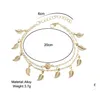 Fußkettchen Frauen Blatt Charme Goldkette Knöchelarmband Mode 18k Spocher Armbänder Fuß Schmuck Dolpie Dhyia Dhyia