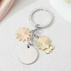 Keychains Lanyards Lovely Enamel Sun Smile Sunflowers You are my Sunshine Key Rings For Women Girls Friendship Gift Handbag Decoration Q240403