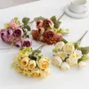 Fleurs décoratives grandes table de fleurs artificielles el de mariage décor de mariage en soie marguerite pivoine fausse bouquet à la maison