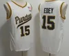 Purdue Boilermakers 15 Zach Edey College Basketball Jerseys Blanc Black Black Mens Tous les maillots