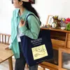 Torby na zakupy 1 PC Kobiety Niebieski Streszczenie Malowanie torby na ramię Duże płótno Kobieta Student School Eco Casual Tote Bolsos