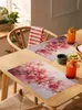 Table Mats 4/6 Pcs Flowers Leaves Watercolor Kitchen Placemat Christmas Dining Decor Mat Home Bowl Cup