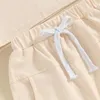 Kleidungssets Kleinkind Baby Girl Boy Outfits Brief Stickerei Kurzarm Hemd und elastische Shorts Set Sommerkleidung