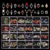 Decals 24styles 3d Charms Alloy Gem Rhinestone Jewelry Charms Heart/rose Diy 1box Decorations for Nails Supplies Accessories Designer