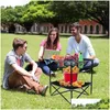 Camp Meubles Table pliante extérieure Cam de voyage Pique-nique pliable Round avec 4 porte-tasses et transport Drop Drop Livrot Sports Outdoor DHE5O