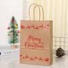 Brocada de presentes 16pcs de Natal sacos de papel de kraft ano festas santa bolsas de embalagem de chocolate decorativas nougat por atacado