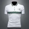 Sommer Neue hochwertige mercerisierte Baumwollmenschen Polo Kurzarm T-Shirt Großes Schlankpolo-Hemd