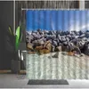 Shower Curtains Curtain Stone Pebbles Black White Vintage Brick Wall Pattern Bath Bathroom Set Waterproof Multiple Size