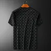 D252-6648P80 płaskie lato wysokiej jakości jedwabny bawełniany haftowany męski koszulka WSKI
