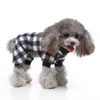 Dog Apparel Pajamas Winter Plush Plaid Pet Pjs Home Wear Comfy Four Legged Puppy Clothes Red Black For Small Medium Dogs Cats