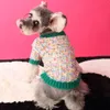 Hundekleidung Welpe Kleidung Herbst Winter Haustier Pullover Katze gestrickte warme Pullover mit bunten Tupfen für Hunde Accessoires