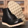 Man Genuine Leather Ankle Boots Round Toe Men Casual Sneakers Fashion Men Short Boot