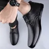 Casual Shoes Brand Men's Two-layer Leather 2024 Fashionable Lace Up Breathable Soft Sole