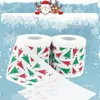 6Roll Santa Merry Christmas Supplies Imprimé Papier de toilette maison salle de bain Papier de toilette Roule de tissu Présente de décoration 240323