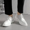 Casual Shoes Men Lace Up Oxfords Luxury White Leather Leisure Dress Comfort Handmade trend Fashion Wedding Party