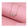 Anklets Blue Eye Crystal 14k Gold Sier Plated Ankle Bracelet White Cubic Zirconia Foot Chain Evil Jewelry Drop Delivery Dhyxs