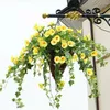 Decorative Flowers 1 Bunch Morning Glory Artificial Fake Silk Rattan Hanging Plants Basket Vine Home Wedding Party Decoration