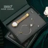 Ibso kvinnor set water diamant smycken armband halsband fyra färskt studentguld presentminnesklocka