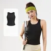 Gilet de yoga de haute qualité 4d tissu élastique intégré le cou rond fixe serré anti-gâchis de sport non runs