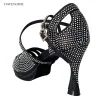 shoes YSWEYOMICE Black Platform Shiny Dance Shoes With Rhinestones High Heels 9cm Indoor Latin Ballroom Dancing Shoes For Women