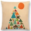 Подушка солнце взой, покрыть лесные горы дорога дикий красочный мир Tipi Geometric Pattern Classic Sofa Case