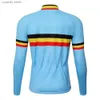 T-shirts masculin Team Cycling Jersey Long Seve Man Bicycs Thin Downhill Bicyc Vêtements d'hiver H240407