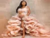 2022 Tulle Ruffles Vestidos de graduación Correas de espagueti para mujeres embarazadas039 Vestidos transparentes de maternidad para PO Shoot6673502