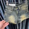 Spicy Girl American style distressed denim shorts Womens 2023 Summer New Design High Waist Slim Fit Hot Pants