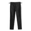 Pantaloni da due pezzi da donna Unizera 2024 Temperamento nero primavera in lana in lana abito mista abito decorazione