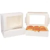 Party Supplies 20PCS 1 Stickers Cake Boxes With Window Bakery Pastry For Pastries Chocolates Cupcakes Valentine's Day