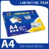 ラミネーター100PCS 80 MIC A4熱ラミネートフィルムホットラミネーター写真/ファイル/カード/写真オフィス用品のためのペットEVAプラスチックフィルム