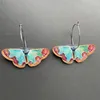 Boucles d'oreilles en pente couleurs papillon acrylique cerceau lune squelette mith animaux femelle boucles d'oreille boucles doreilles féminines tendance 2024