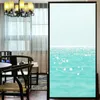 Window Stickers Privacy Windows Film Dekorativ Blue Ocean Stained Glass Inget lim Static Cling Frosted 06