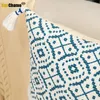 Pillow Pink Yellow Navy Handmade Geometric Embroidery Cover Tassels Home Decor Sofa PillowCase Sham 45x45cm