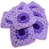 Table Mats 11CM Square Modern Colorful Snowflake Cotton Placemat Handmade Crochet Mat Cloth Tea Cup Coffee Mug Wedding Doily