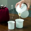 Teaware Sets Celadon Travel Tea Set Jingdezhen Ceramic One Pot Two Cups Household Chinese Portable Express Cup Cover