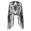 Scarves 1920s Retro Beaded Sequin Flapper Shawl Loose Decoration Outerwear Short Cape Evening Party Ladies Cloak Wraps