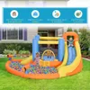 Crianças infláveis de água inflável 5 em 1 Bounce House Water Park Castle com piscina de água paredes de escorbimento de escorbimento 450W 240403