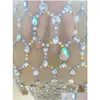 Stage Wear Sparkly Rhinestones Pearls Transparent Short Dress Birthday Celebrate Performance Costume Y Women Dance Drop Delivery Appar Dhylv