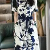 Party Dresses Summer Fashion Chinese Style Ink Painting Print Lace-up Chic Sweet For Women Casual Short Sleeve Dress Clothes B011