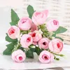 Dekoracyjne kwiaty sprzedające 1pcs/32 cm różowy różowy jedwabny bukiet sztuczny kwiat 10 na głowie panna młoda trzymająca dekorację domu ślubnego