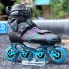 Skor Shine Lighting Carbon Fiber 4 Wheels FSK Inline Skates skor med hyper vagnad skridskor ram slalom glidrulle patines 1pair