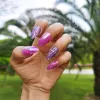 Gel por atacado de caixão longo acrílico estilo francês Fingernails Artificial