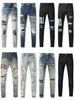 Motorrad Trendy Ksubi Am Jeans Herren Jeans Ksubi Jeans Designer lila für Männer Denim mit Löchern Mann Straße Religion Hosen Stack Lila Jeansscf5ymk1