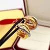Классические роскошные серьги по троике дизайнерские серьги -дизайнеры из 18 -каратного золота дизайнер для женщин Три кольца и три цвета