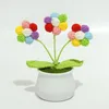 Decorative Flowers Woven Potted Plant High-quality Preserved Handmade Crocheted Small Flower Realistic Yarn For Stylish