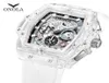 Montre-bracelets Transparent boîtier grand quartz carré montre Men039s Sports UNIQUE UNIT