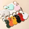 Keychains Lanyards Leather Heart shaped Keychain Fashion Womens Car Home Keyring Charm Pack Pendant Gift Q240403